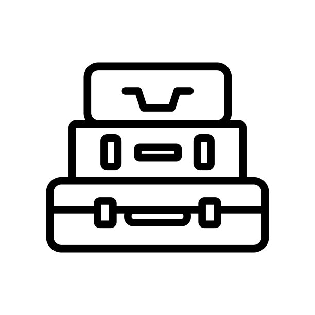 堆栈手提箱图标矢量轮廓插图图片下载