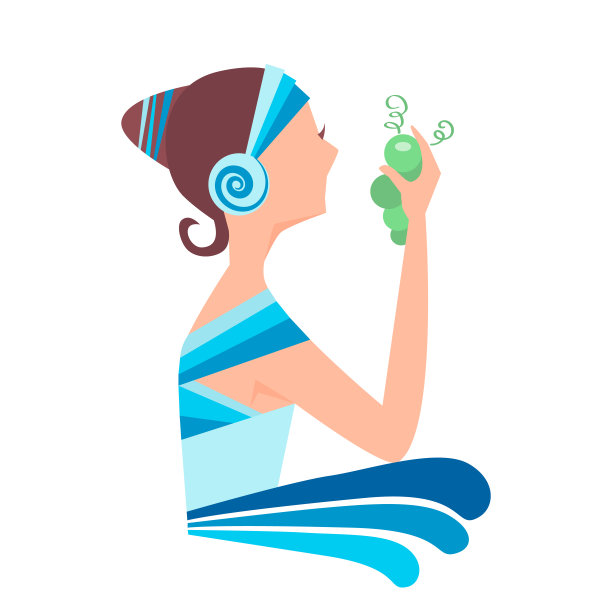 手捧葡萄的希腊女人图片下载