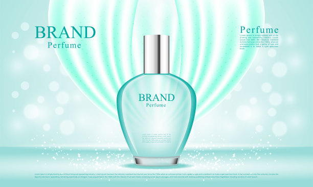 豪华香水喷雾器与摇曳的丝绸插图图片下载