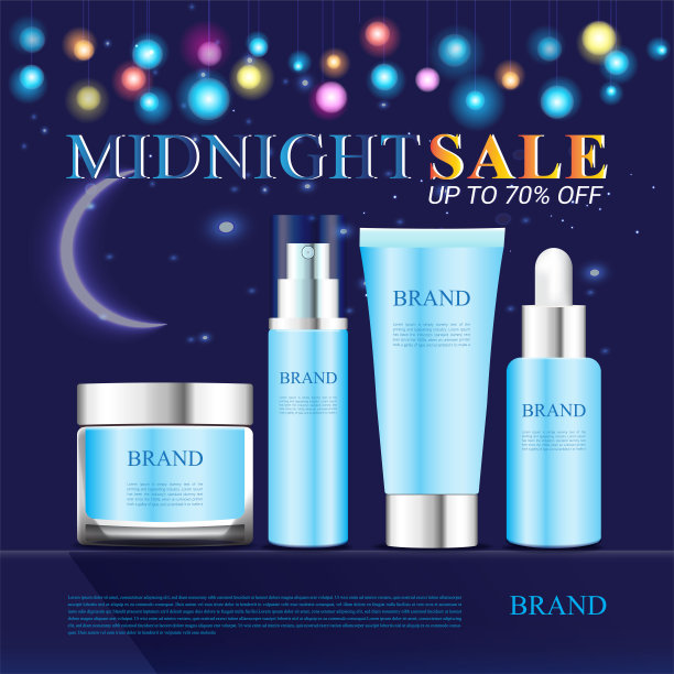 横幅促销午夜销售化妆品产品图片下载
