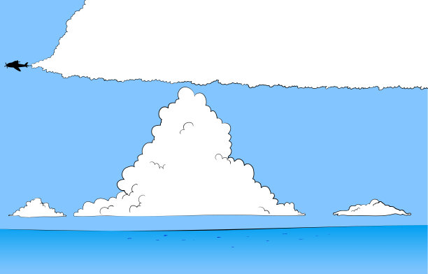 蓝色天空的海洋和接近的云在夏天的轨迹语音泡泡图片下载