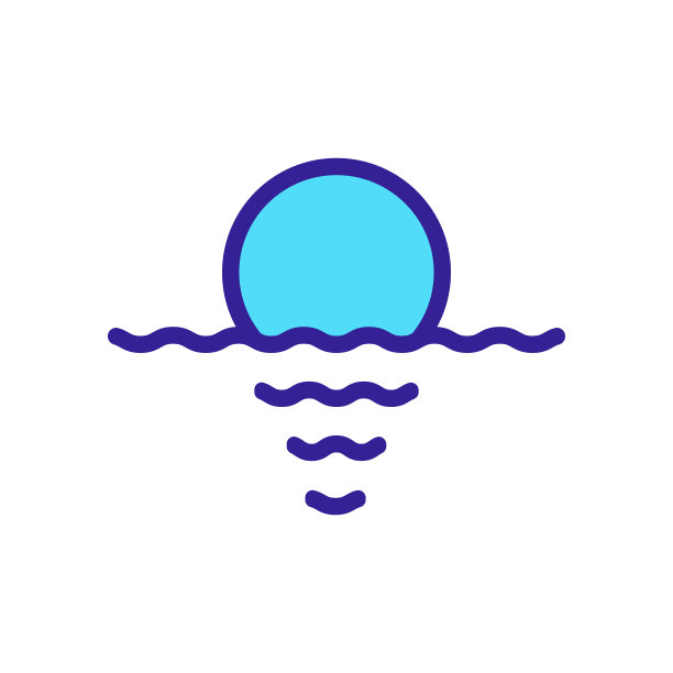 日落海洋图标矢量大纲插图图片下载