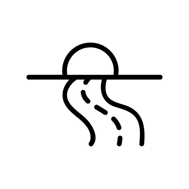 日落路图标矢量轮廓插图图片下载