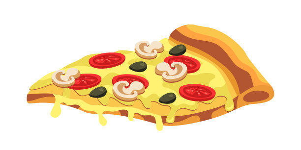 腊肠披萨片孤立在白色背景上图片下载