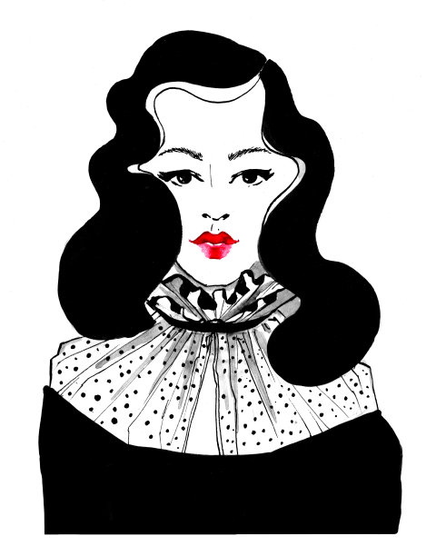 一个女人的黑白剪影图片下载