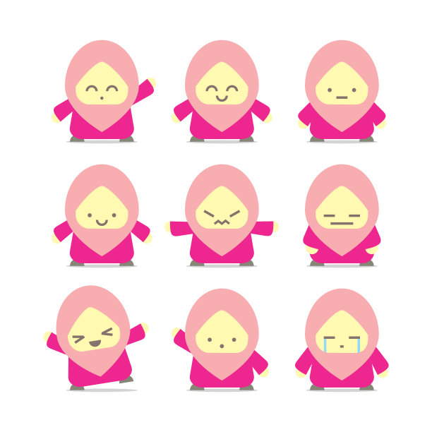 不同的面部表情女孩图片下载