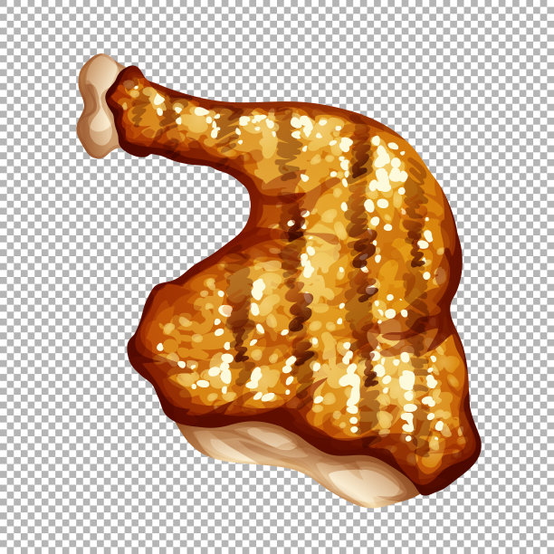 烤鸡在透明的背景图片下载