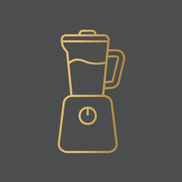 金色的电动厨房搅拌机图标图片下载