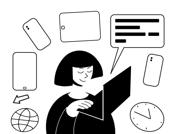 社交网络上一个拿着笔记本电脑的女孩的影子。图片下载