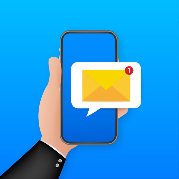 电子邮件通知的概念。智能手机屏幕上出现新邮件。矢量插图。图片下载