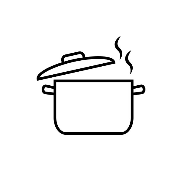 烹饪锅线图标，标志孤立在白色背景图片下载