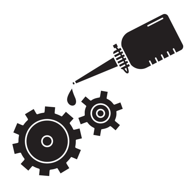 切割轮廓注油器滴油润滑两个旋转齿轮图片下载