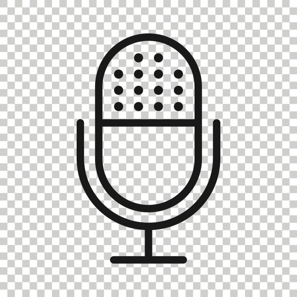 麦克风图标在平面风格。迈克工作室矢量插图白色孤立的背景。录音业务理念。图片下载