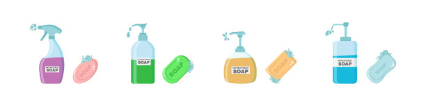 肥皂,消毒喷雾。图片下载