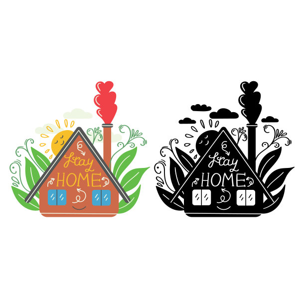 呆在家里刻字图片下载