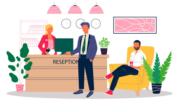办公室接待矢量图图片下载