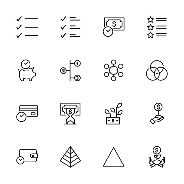 大量的时间管理图标。图片下载