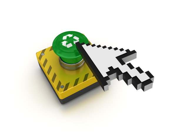 回收按钮与鼠标指针- 3D渲染图片下载