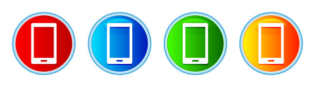 智能手机图标玻璃圆形按钮设置插图图片下载