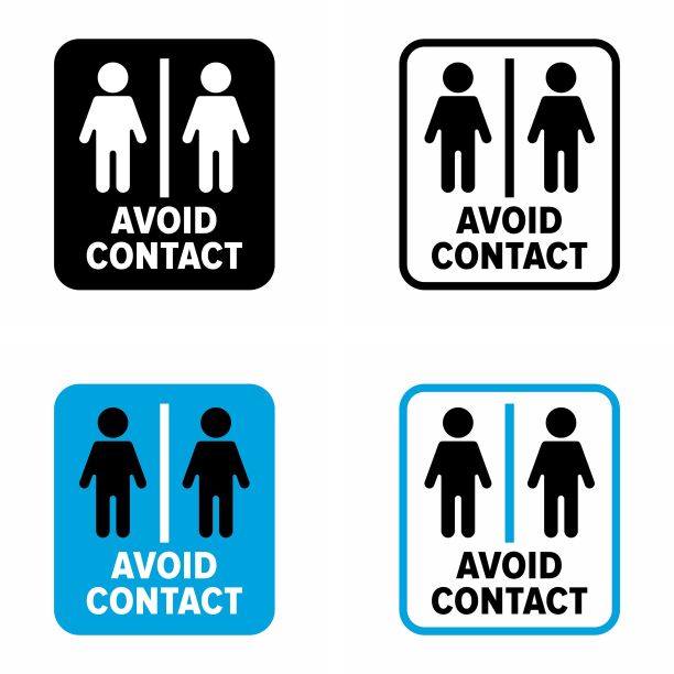 “避免接触”与患者保持距离信息标志图片下载