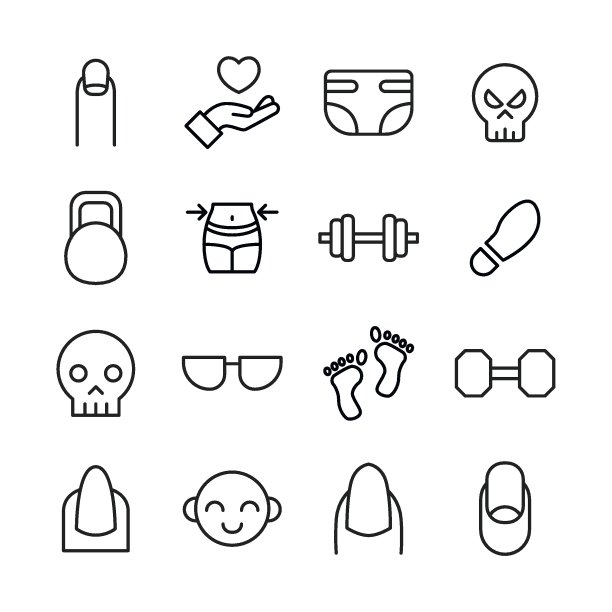 描线人形图标。图片下载