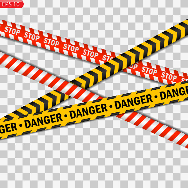黑色和彩色警戒线隔离图片下载