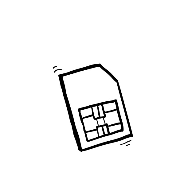 手绘涂鸦SIM卡图标插画图片下载