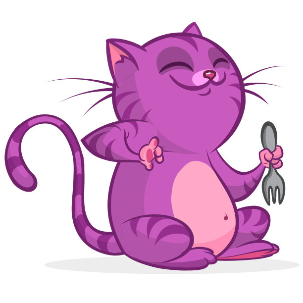 可爱和有趣的卡通猫。矢量图图片下载