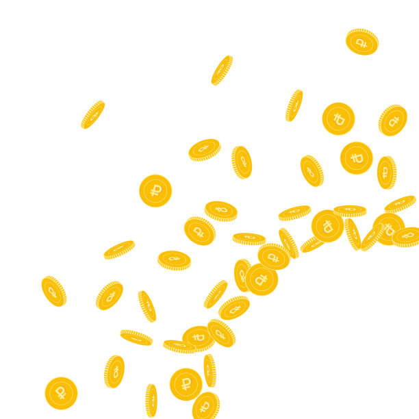 俄罗斯卢布硬币下落。分散小摩擦c图片下载