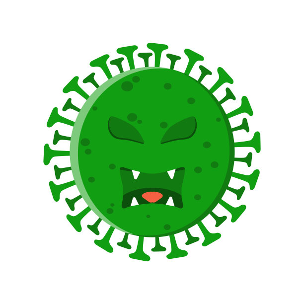 矢量插图的一个冠状病毒卡通人物图片下载