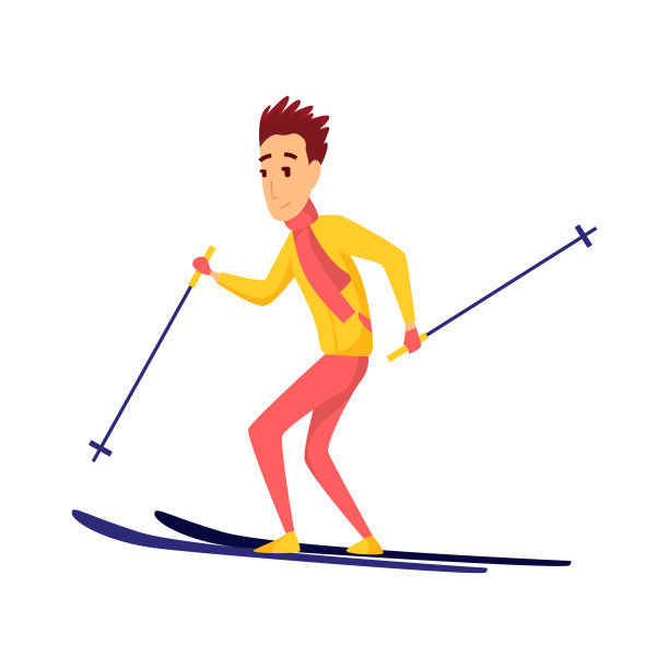 向量人滑雪。男性滑雪设计元素孤立的白色背景。滑雪胜地的冬季运动员。冬季运动活动。滑雪去滑雪图片下载