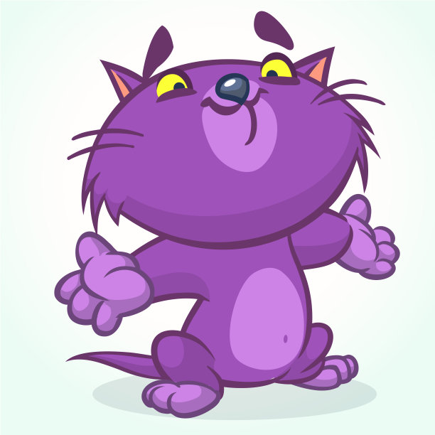 可爱和有趣的卡通猫。矢量图图片下载