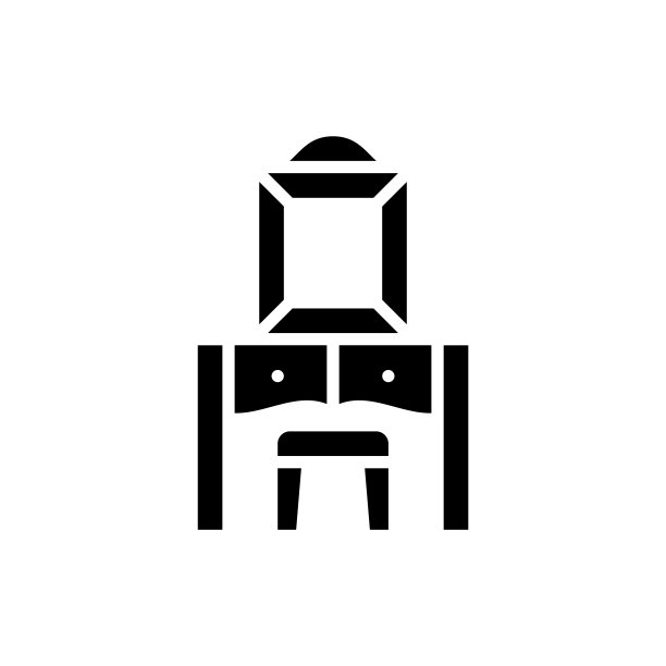 梳妆台矢量立体图标图片下载