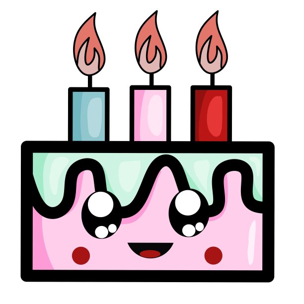 简单设计的插画生日蛋糕人物图片下载