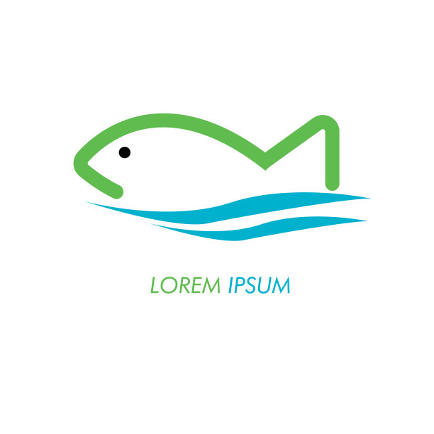 鱼抽象图标设计标志模板。鱼象征的设计。图片下载