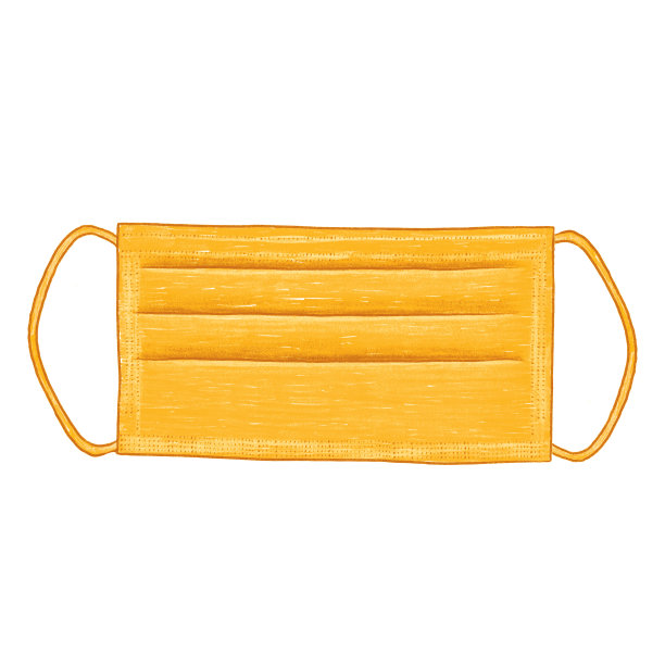 黄色的医用口罩。图片下载