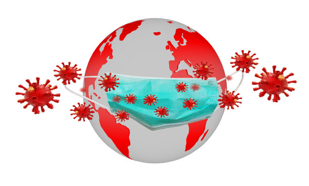 地球星球病毒冠状病毒COVID-19爆发防护攻击- 3d渲染图片下载