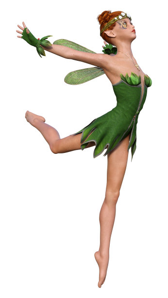 3D插画幻想春天的仙女在白色图片下载