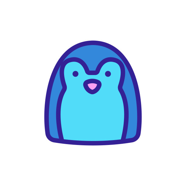 企鹅玩具图标矢量轮廓插图图片下载