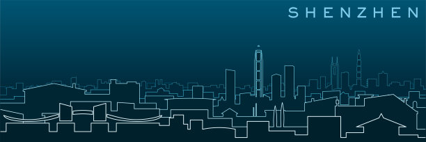 深圳多线、天际线和地标建筑图片下载