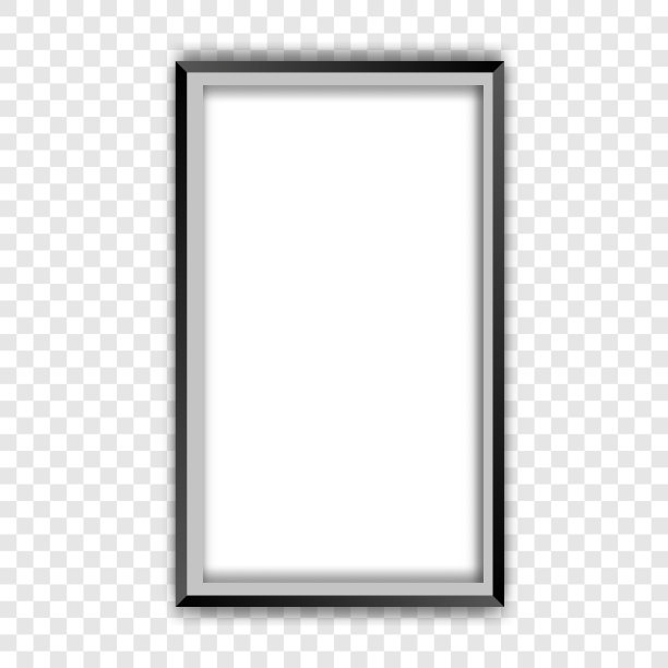 现实的黑色框架与阴影。为照片和其他照片。也适合做演示图片下载