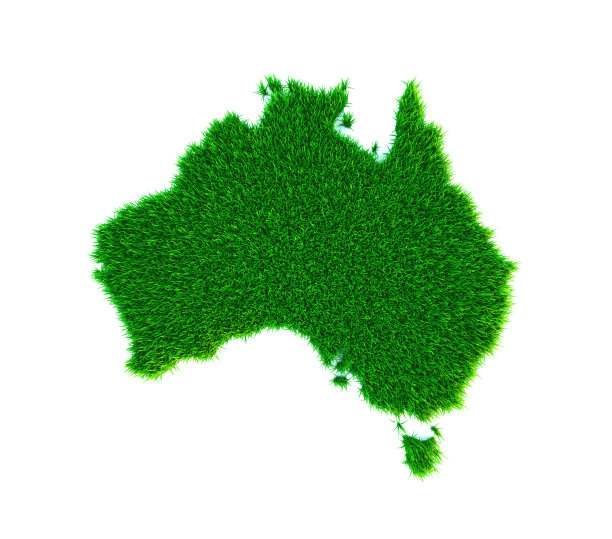 澳大利亚草地图，孤立在白色图片下载