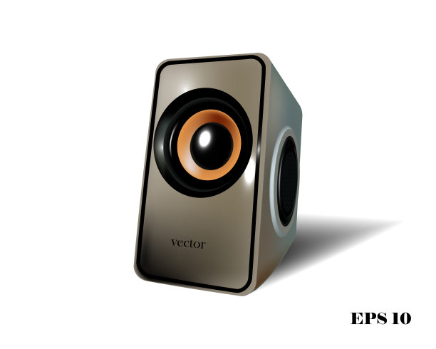 矢量插图的桌面扬声器在白色背景作为一个eps 10文件。素材图片