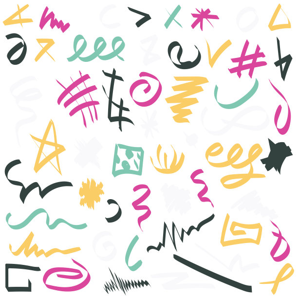 彩色标志手绘集图片下载