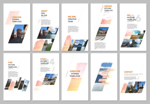 创意社交网络故事设计，垂直横幅或传单模板与彩色梯度几何背景。封面设计模板的传单，传单，小册子，介绍，广告图片下载