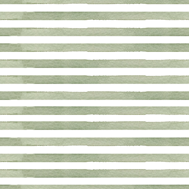 水彩手绘无缝模式与抽象条纹在绿色孤立的白色背景。图片下载