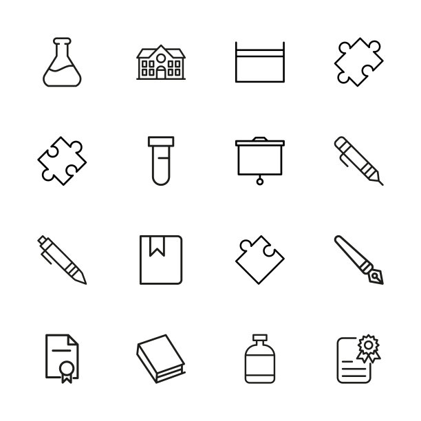 描边线图标组的研究。图片下载