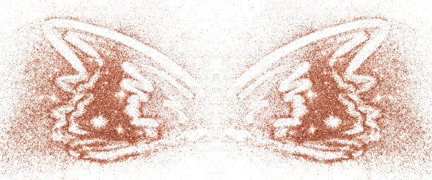 抽象的翅膀玫瑰金色闪光在白色的背景图片下载