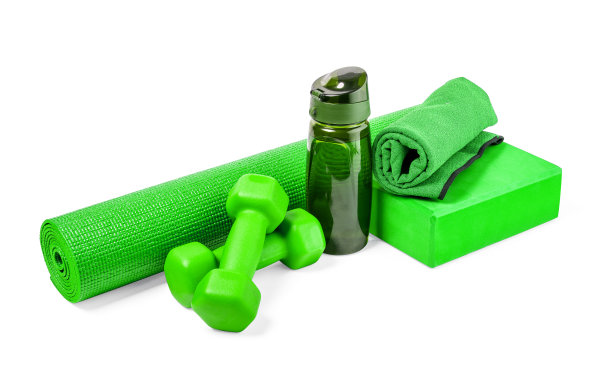 瑜伽垫和哑铃图片下载