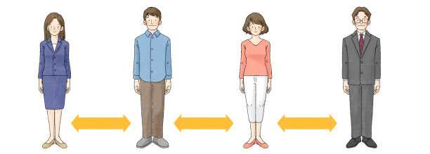 社交距离(4人，直立)图片下载